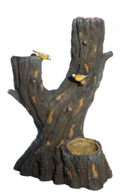 Садовая фигура КВ Дерево с птичками (Цветник 3 кашпо) - фигура из полистоуна для парков, дач, коттеджей, детских площадок