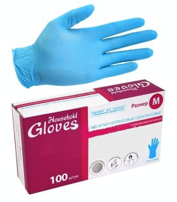 Перчатки Household Gloves,L, голубые (пара)