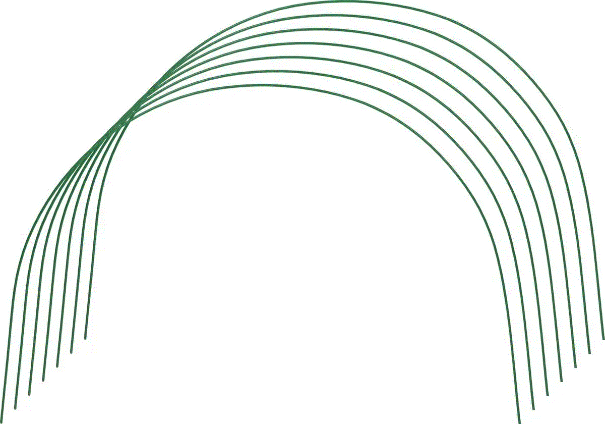 <b>Комплект дуг Проф. (6 шт.) проволока в ПВХ-трубке</b> - каркас для парника. Длина каждой дуги - 1,7 метра