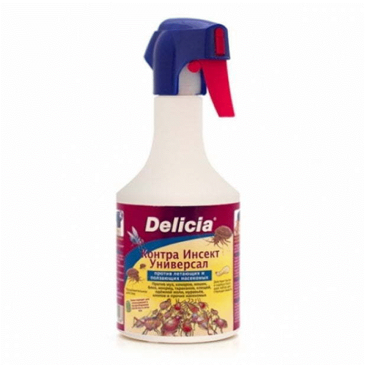 <b>Delicia Contra Insect</b> - уникальное средство от клопов, муравьев, тараканов, мокриц, клещей, мух, комаров, одежной моли