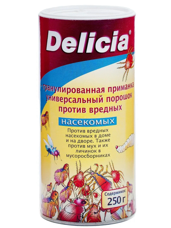 <b>Delicia порошок от вредных насекомых</b> - уникальная разработка, секрет немецкой фирмы, обеспечивающая 100% эффективность