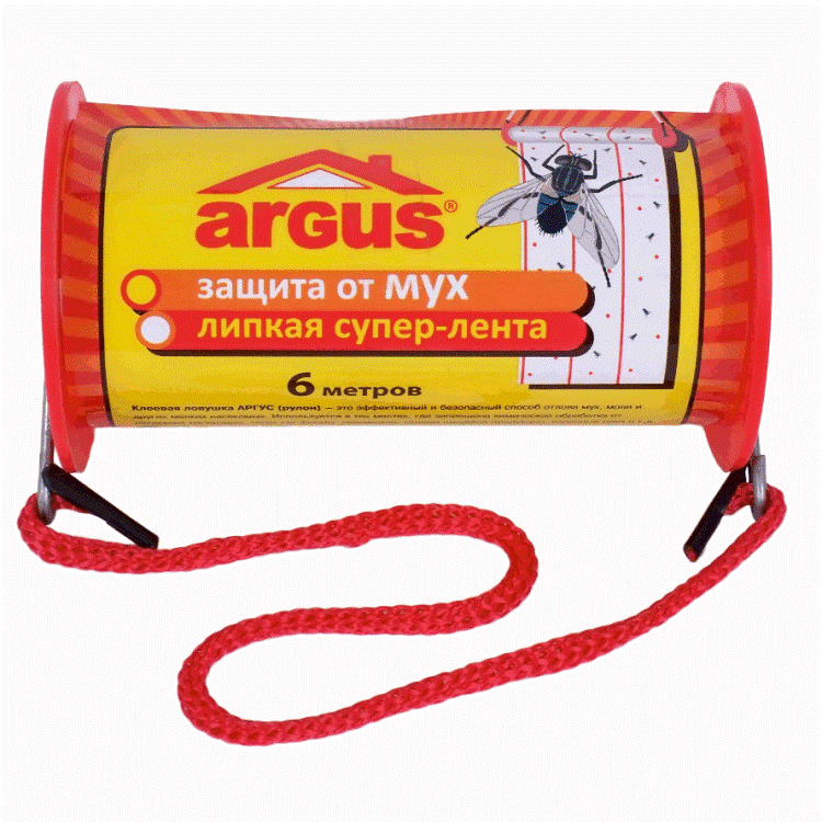 <b>Липкая лента-ролик от мух Argus 6 м*10 см</b> - Вы поймаете всех мух, и липкий ролик не закончится 