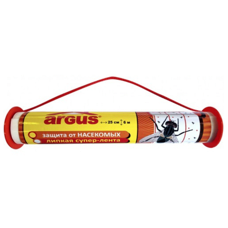 <b>Липкая лента-ролик от мух Argus</b> - длительная защиты от насекомых. 6м*25см