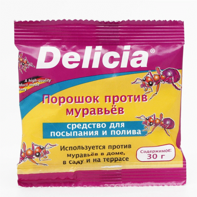 <b>Delicia 30 г</b> - качественное средство от муравьев в новой упаковке (пакет влагостойкий)