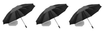 Комплект из 3 штук "Зонты-Наоборот": Автоматический, с обратным сложением, светоотражающей полосой-фликером, системой "Анти-ветер"