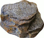 <b>Камень c папоротником</b> -декоративная крышка люка в виде камня с окаменевшим папоротником