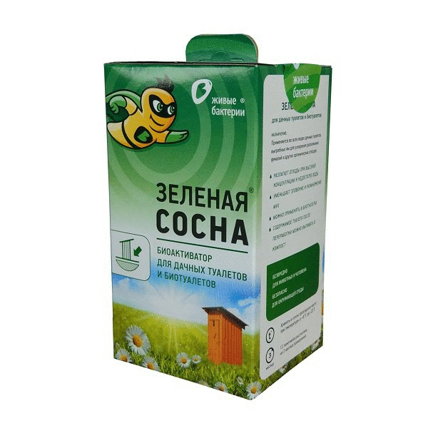 <b>Зеленая Сосна</b> - эффективный препарат для биотуалетов и выгребных ям с запахом хвои, производство Бельгия