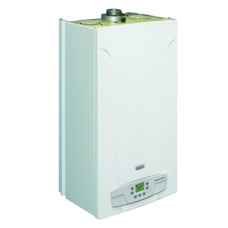 Настенный двухконтурный котел отопления Baxi ECO Four 24 применяется для отопления и для горячего водоснабжения Настенный котел Baxi ECO Four 24 способен отопить небольшой загородный дом