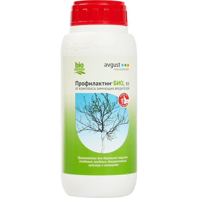 <b>Профилактин Био, 500мл</b> – препарат для защиты плодовых деревьев и ягодных кустарников от зимующих стадий вредителей. 
