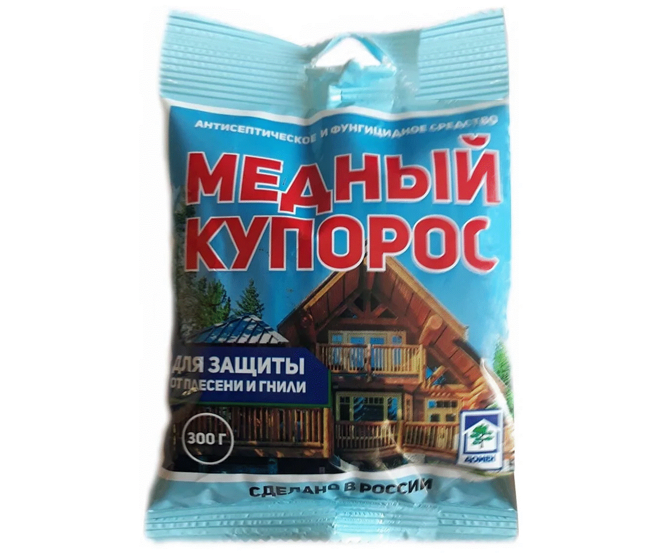 Медный купорос в пакете. Вес 300 г. Фунгицид, антисептик.