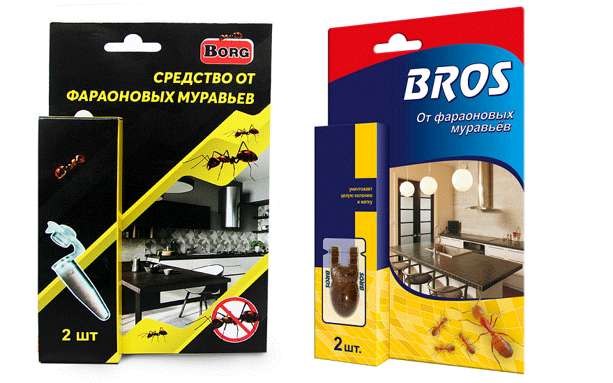 Bros и Borg - два лучших средства от фараоновых муравьев, 3 действующих вещества