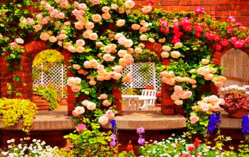 Правильное решение для декорирования забора или хозяйственных построек - фотосетка Рада Арки и цветы!