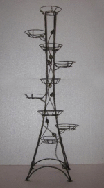 Бронзовая стойка под цветы Береза витая с листьями 9 горшков выглядит очень презентабельно и добавит обстановке только шика и респектабельности