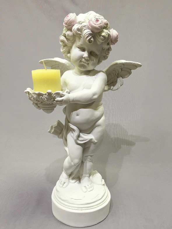 Декоративная Фигурка очаровательного Ангела A309321-91 Фигурка очаровательного Ангела A309321-91 с подставкой под свечку