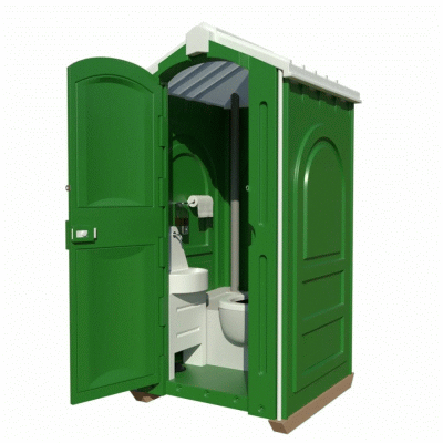 Мобильная туалетная кабина удобна на стройке и при организации массовых мероприятий