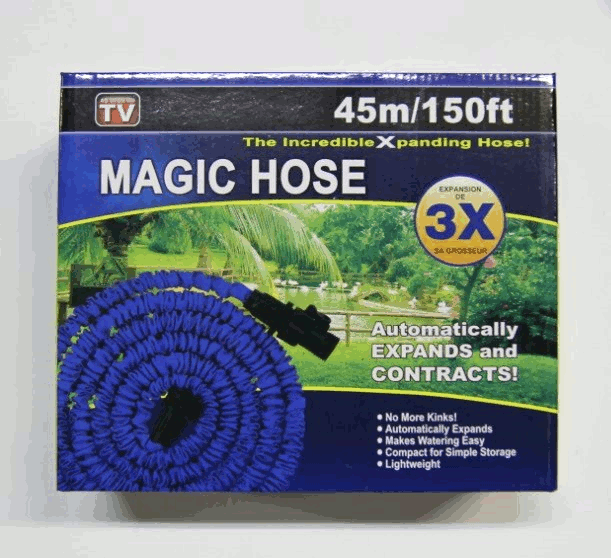 Чудо-шланг Magic Hose 15-45 м для полива с распылителем-пистолетом на 8 режимов Отличная, незаменимая вещь для садоводов - компактный шланг Magic Hose, увеличивающийся с 15 до 45 метров под напором воды!