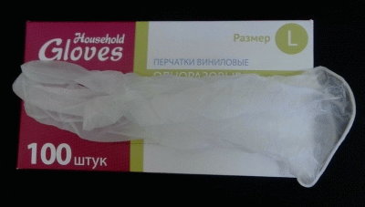 Перчатки Household Gloves,L, прозрачные (пара)