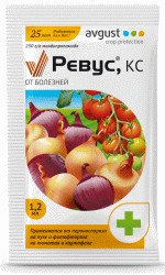 <b>Ревус</b> - cредство для защиты лука, томатов и картофеля от болезней