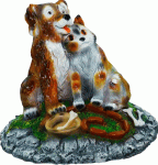 Крышка люка Собака с Кошкой - отличный вариант композиции из полистоуна для укрытия люков