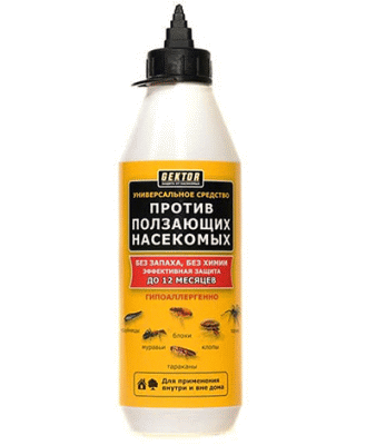 Препарат от ползающих насекомых (тараканов, муравьев, блох). Не содержит химии. Удобный флакон 500 мл