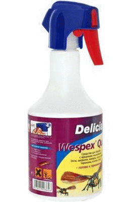 Эффективнейший препарат Wespex Quick применяется для борьбы с осами, шершнями и другими насекомыми
